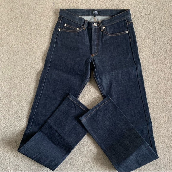 A.P.C. New Cure H Jean Tres Etroit Dark Wash Super Slim Raw Japanese Denim - Picture 4 of 12